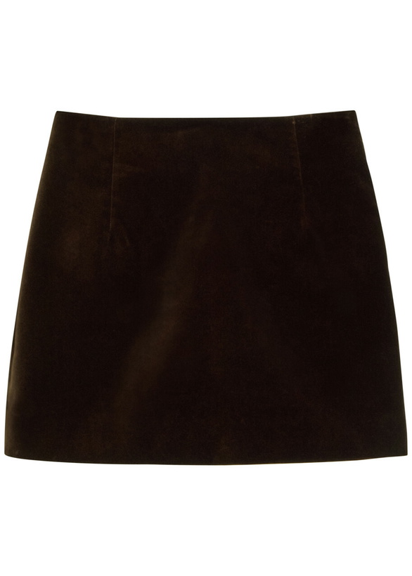 Photo: Liberowe Vera Velvet Mini Skirt Brown