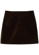 Liberowe Vera Velvet Mini Skirt Brown