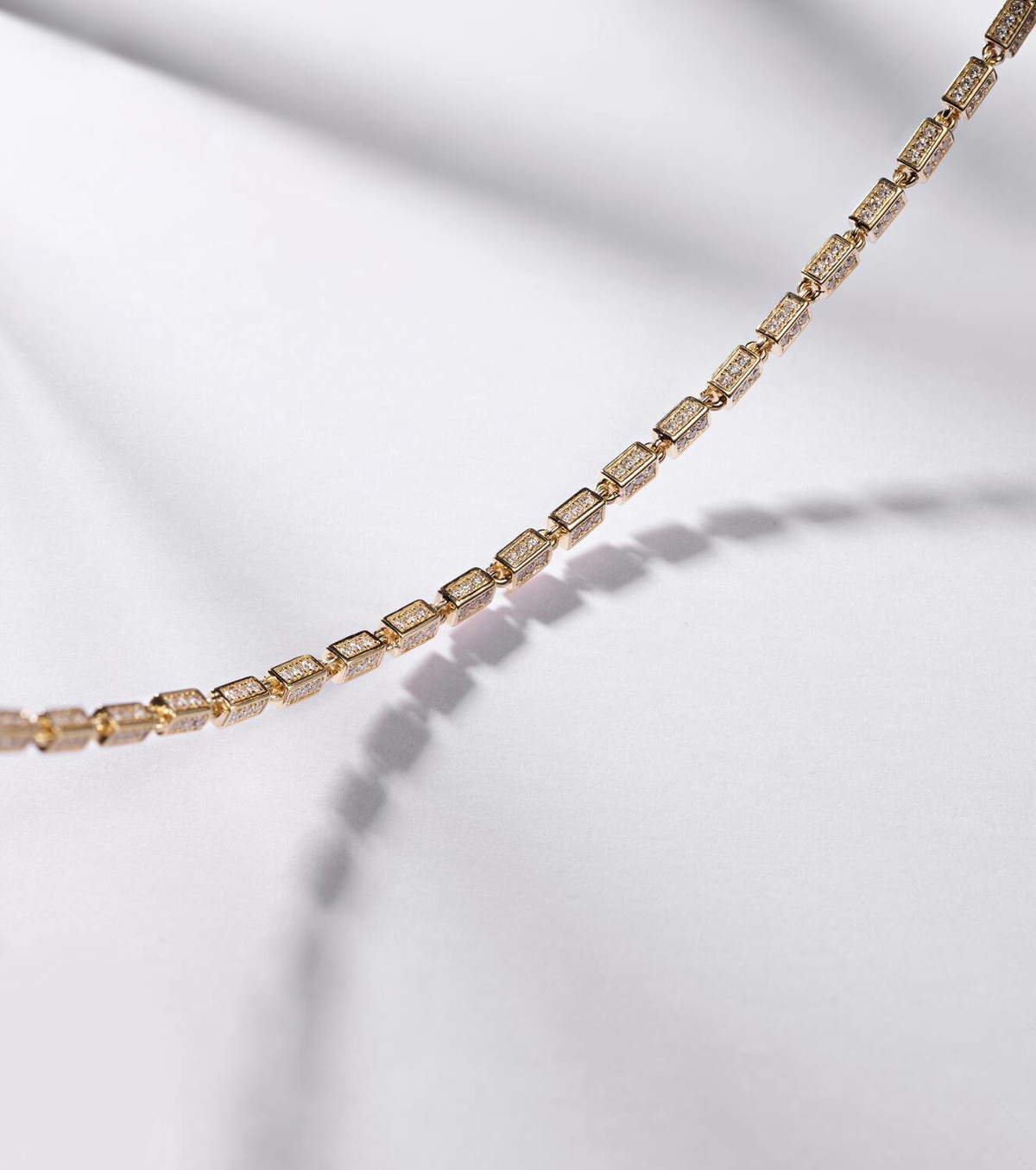 Suzanne Kalan Block-Chain Mini 18kt gold bracelet with diamonds