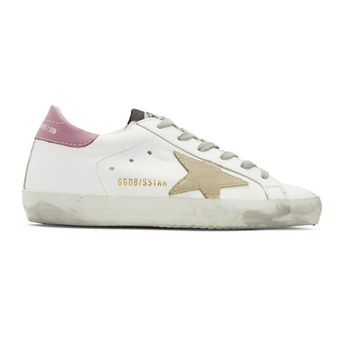 Golden Goose SSENSE Exclusive White and Purple Superstar Sneakers ...