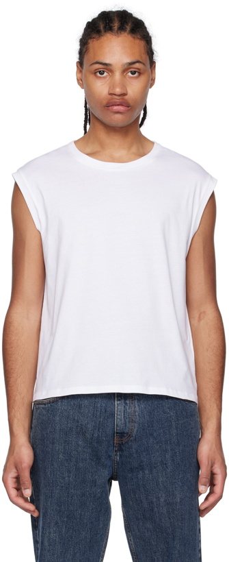 Photo: Second/Layer Three-Pack White Sleeveless T-Shirt
