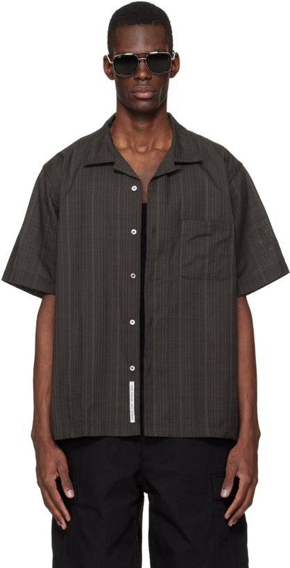 Photo: nanamica Gray Open Collar Panama S/S Shirt