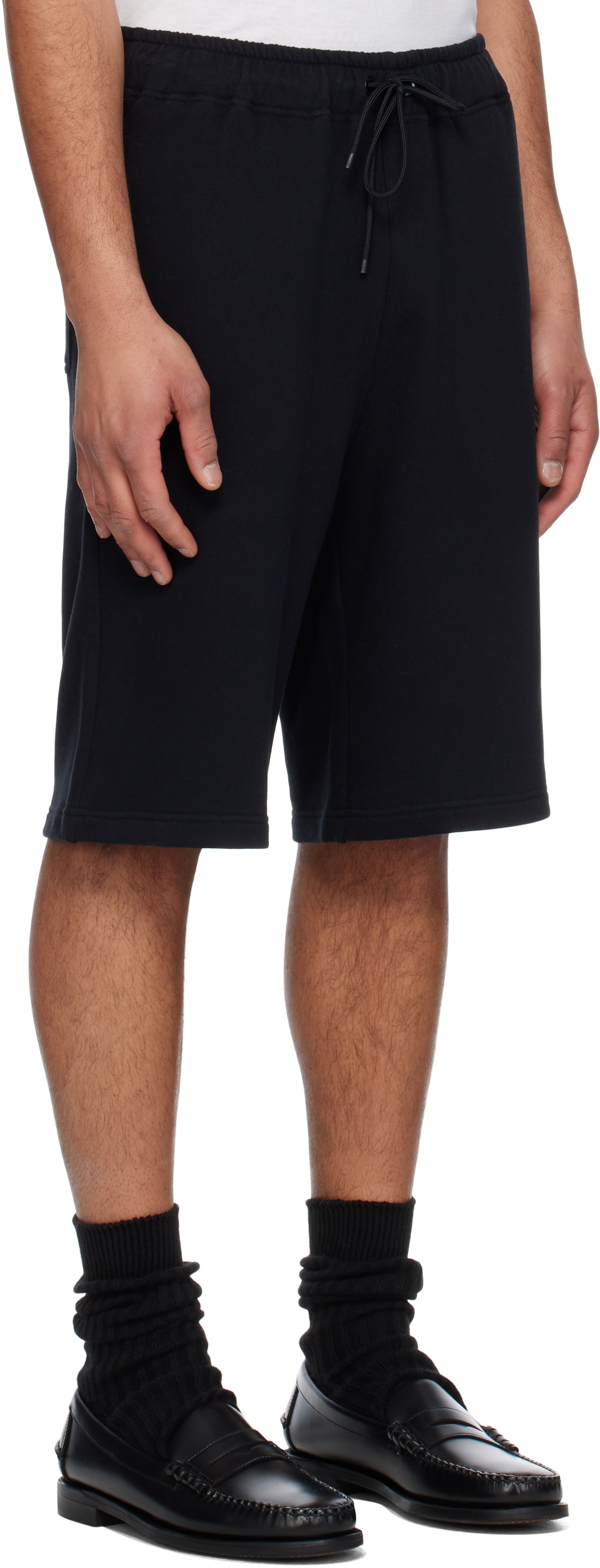 Moncler Genius Moncler x FRGMT Hiroshi Fujiwara Black Embroidered Logo Cotton Shorts