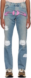 Heron Preston Indigo HP Pattern Jeans