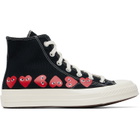 COMME des GARÇONS PLAY Black Converse Edition Chuck 70 Multi Heart Sneakers