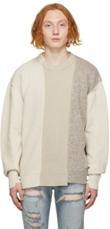 Diesel Beige Patchwork K-Killeen Crewneck Sweater