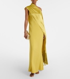 Taller Marmo Berenson one-shoulder crêpe  cady gown