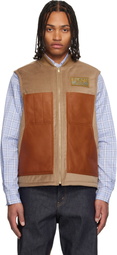 Junya Watanabe Beige & Green Filson Edition Faux-Suede Vest