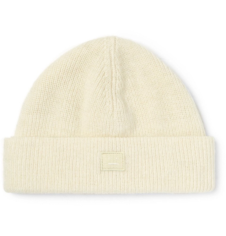 Photo: Acne Studios - Ribbed Wool-Blend Beanie - Men - White