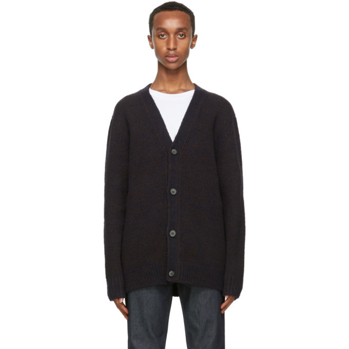 Photo: Acne Studios Navy and Brown Melange Cardigan