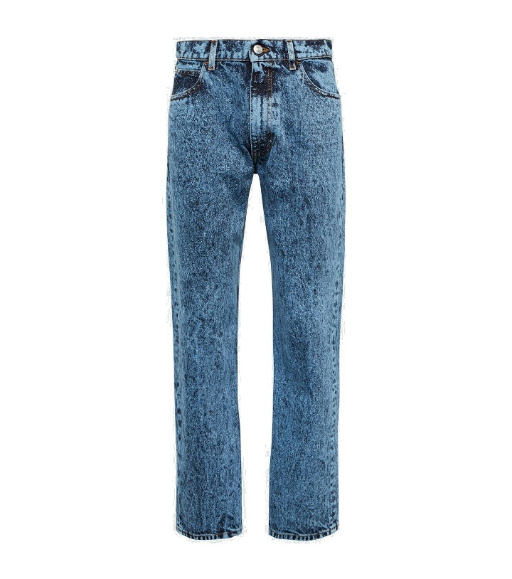 Photo: Marni Leather-trimmed straight jeans