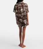 Asceno Zurich printed silk twill shorts