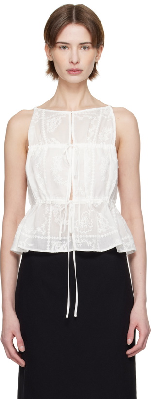 Photo: BEC + BRIDGE White Zalea Gathered Tank Top
