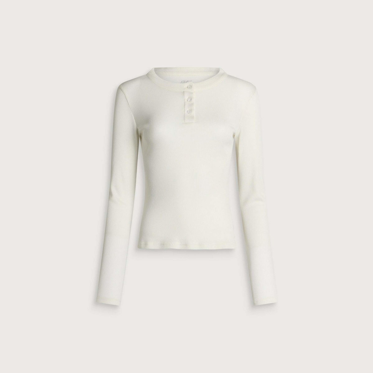 END. Women's Henley LS Top in Off White