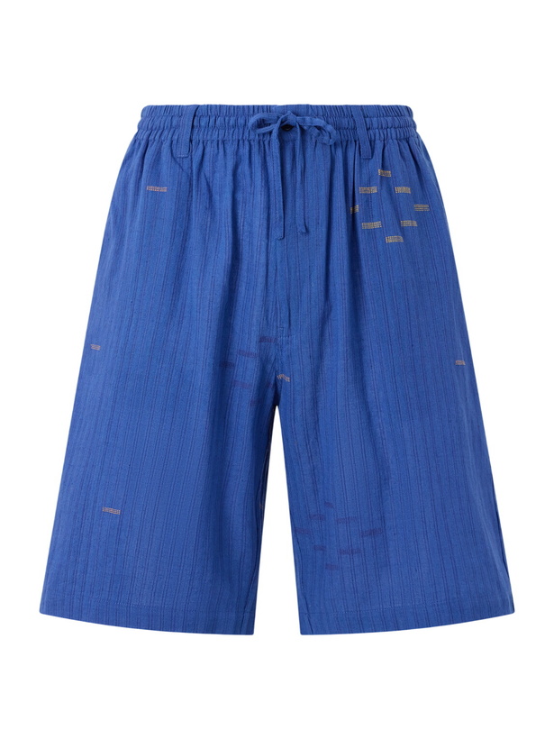 Photo: Kardo - Milo Straight-Leg Cotton Drawstring Shorts - Blue