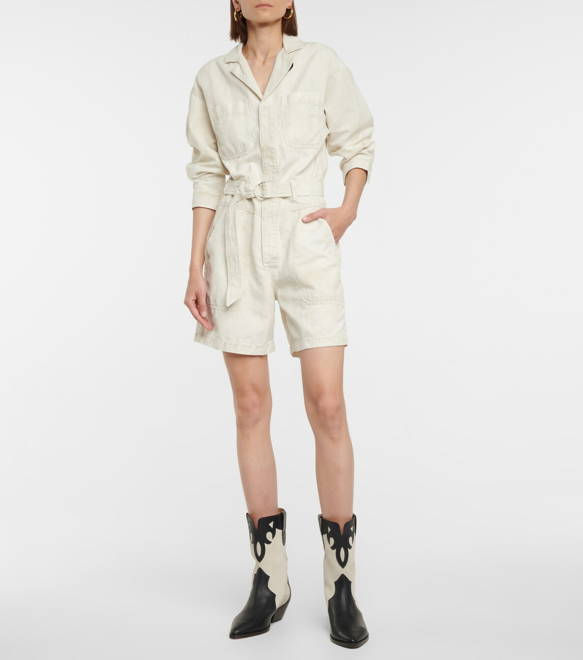 Citizens of Humanity - Willa cotton and linen playsuit
