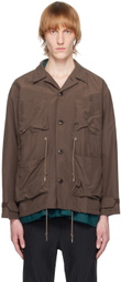 meanswhile Brown Peach Shirt