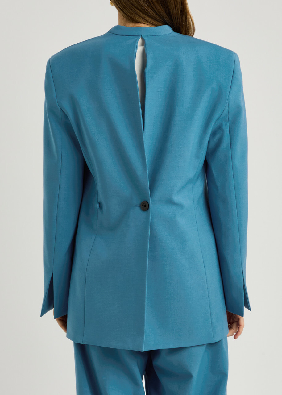 Esse Studios Homme Double-breasted Woven Blazer Blue