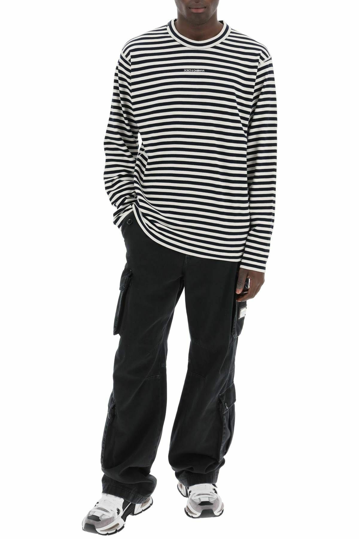 DOLCE & GABBANA long-sleeved striped t-shirt White Dolce