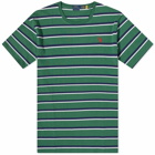 Polo Ralph Lauren Men's Multi Stripe T-Shirt in Verano Green Multi