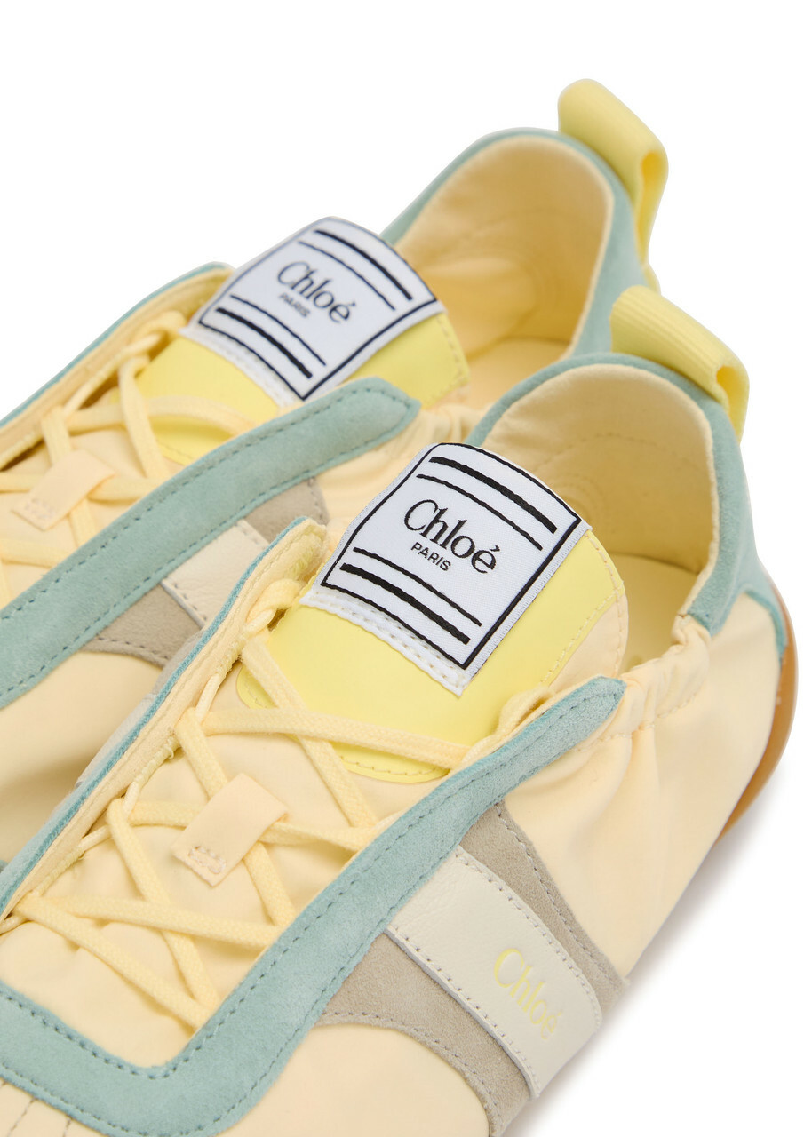 Chloe Kick Panelled Nylon Sneakers Yellow