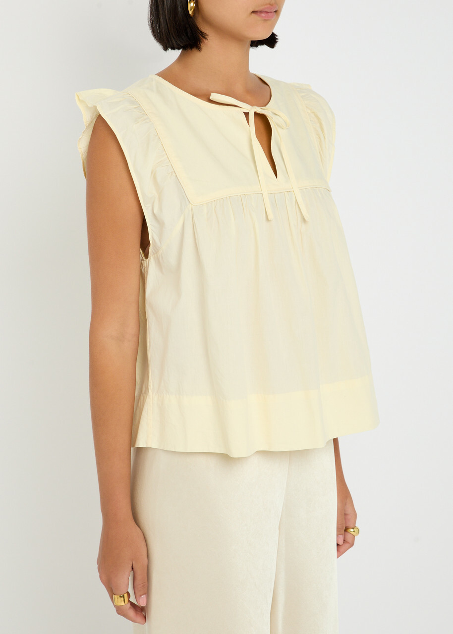 Skall Studio Nadja Pleated Cotton Blouse Cream