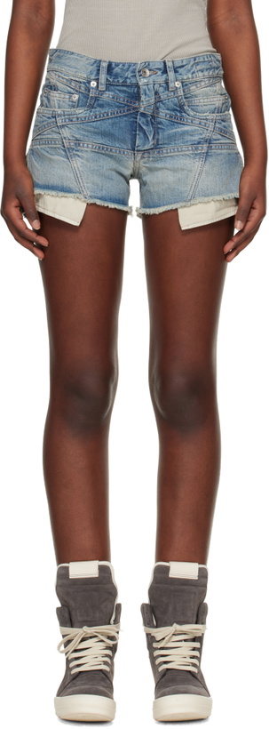 Photo: Rick Owens DRKSHDW Blue Temple Lana Cut Off Denim Shorts