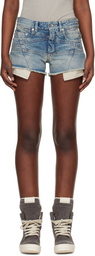 Rick Owens DRKSHDW Blue Temple Lana Cut Off Denim Shorts