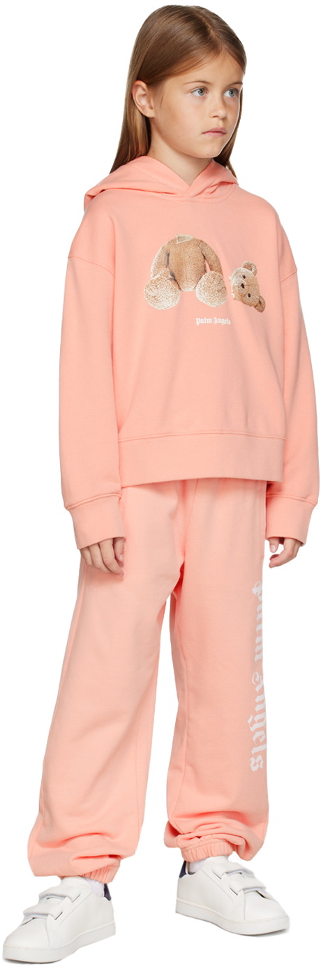 Palm Angels Kids Pink Bear Hoodie
