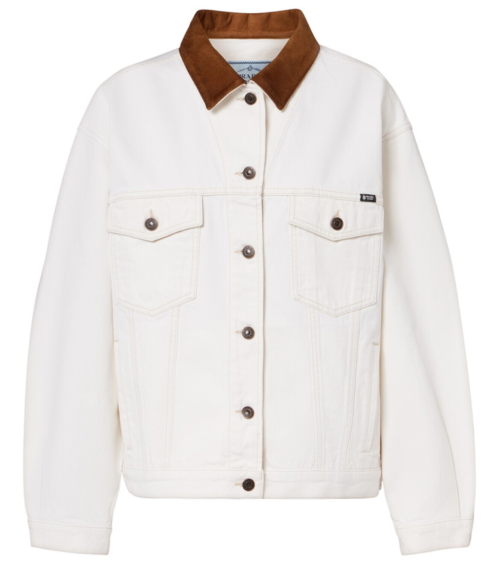 Photo: Prada Suede-trimmed denim jacket
