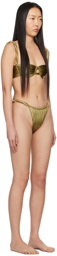 Isa Boulder SSENSE Exclusive Green Chunky Rope Bikini