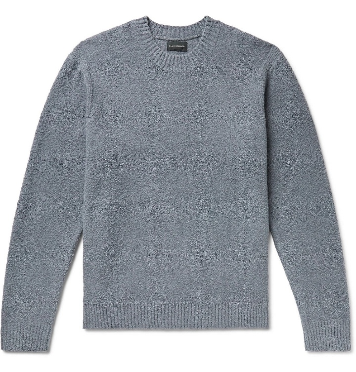 Photo: CLUB MONACO - Cotton-Blend Bouclé Sweater - Blue