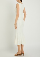 Loveshackfancy Tayleen Pointelle-knit Midi Dress White