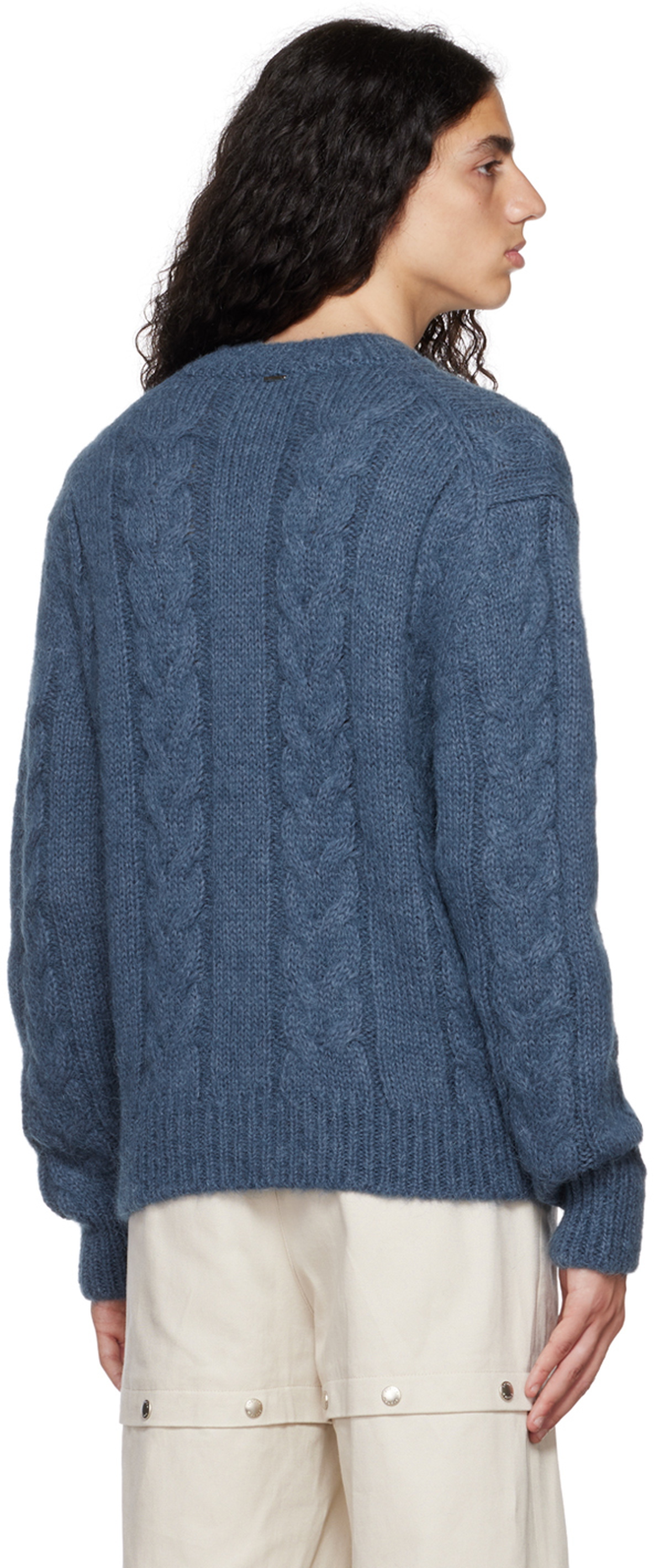 System Blue Cable Knit Sweater System