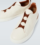 Zegna Leather sneakers with concealed laces