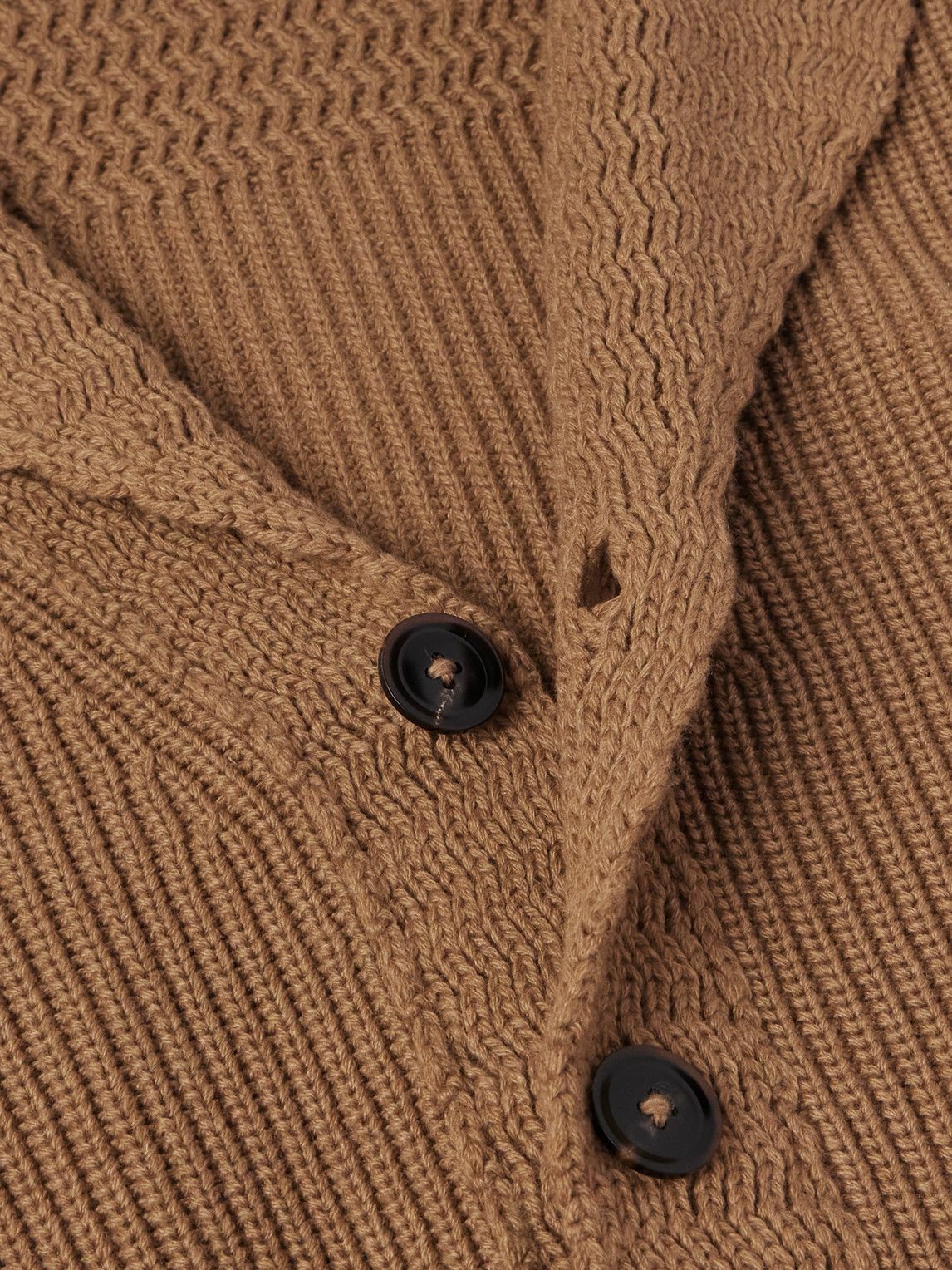 TOM FORD - Slim-Fit Shawl-Collar Ribbed Cashmere Cardigan - Brown
