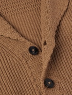 TOM FORD - Slim-Fit Shawl-Collar Ribbed Cashmere Cardigan - Brown