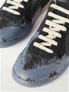 Maison Margiela - Replica Paint-Splattered Suede and Leather Sneakers - Black