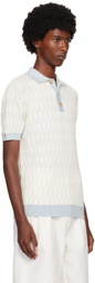 King & Tuckfield Blue & White Pattern Polo