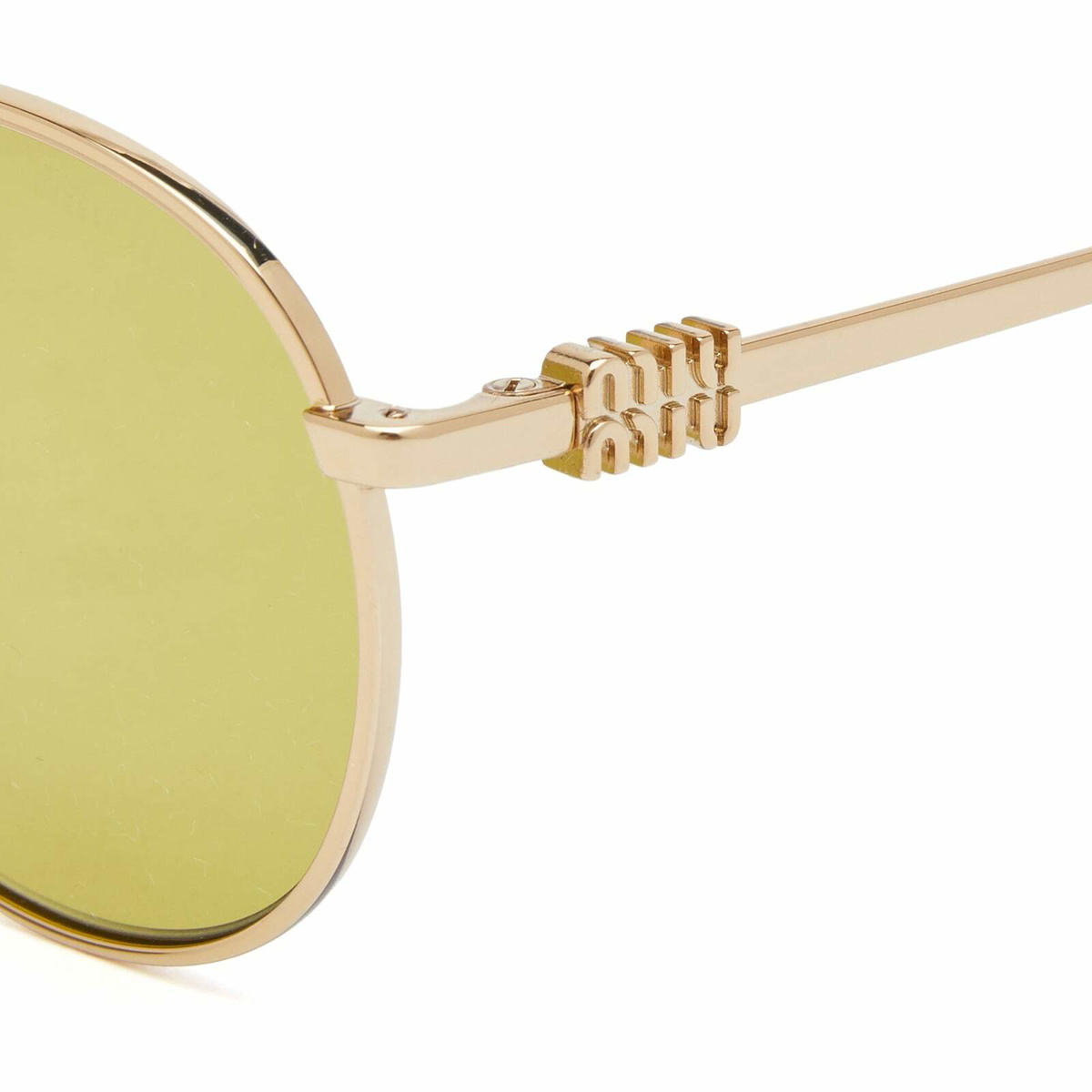 Miu Miu Eyewear Women's 55ZS Sunglasses in Gold/Olive Green 