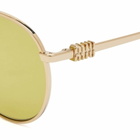 Miu Miu Eyewear Women's 55ZS Sunglasses in Gold/Olive Green 