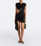 Christopher Esber Droplet Crystal ribbed-knit jersey minidress