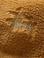 STÜSSY - Logo-Embroidered Fleece Zip-Up Hoodie - Brown