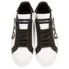 Dolce and Gabbana White Paint Portofino Sneakers