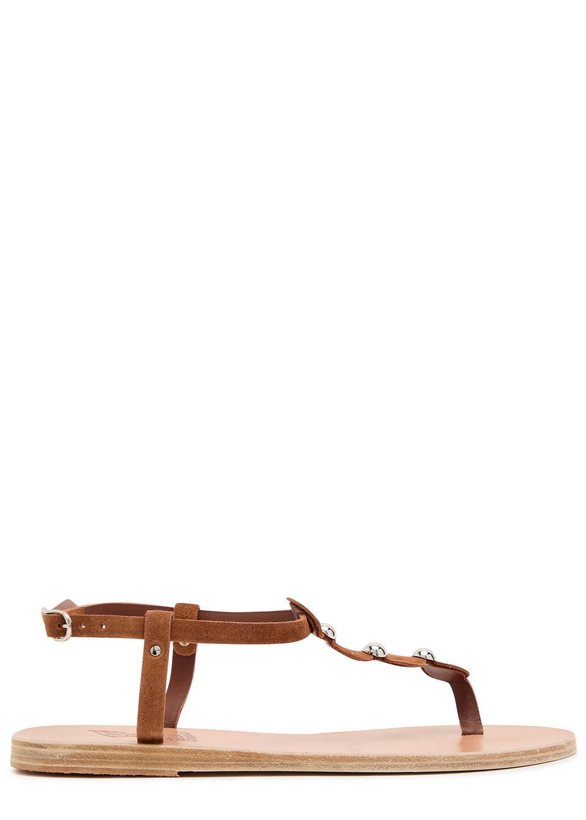 Photo: Ancient Greek Sandals Ilida Studded Suede Sandals Brown