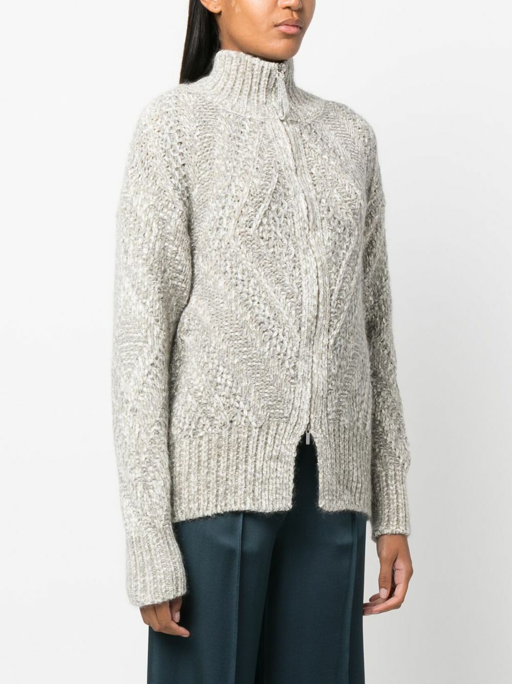 Fabiana Filippi Beige Fleece Wool Casual Pants