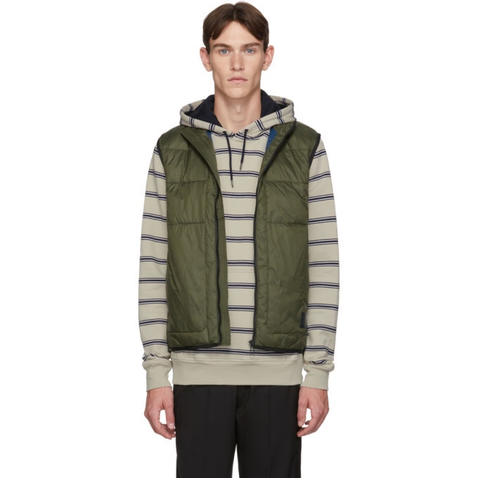 Photo: PS by Paul Smith Khaki Insulated Quilted Gilet Vest