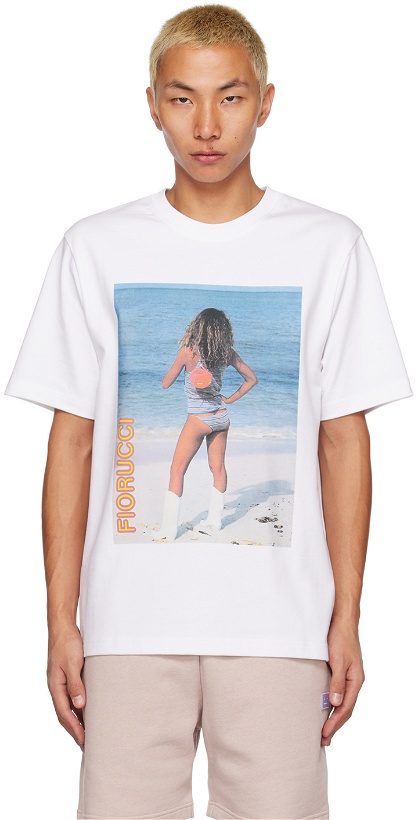 Photo: Fiorucci White Graphic Poster Girl T-Shirt