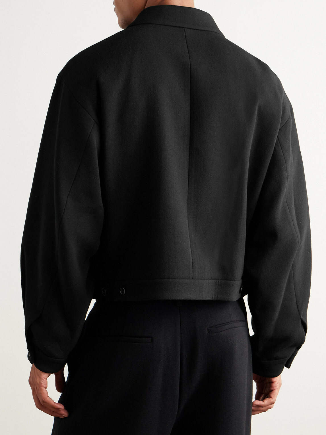 Amomento - Cropped Wool-Blend Jacket - Black