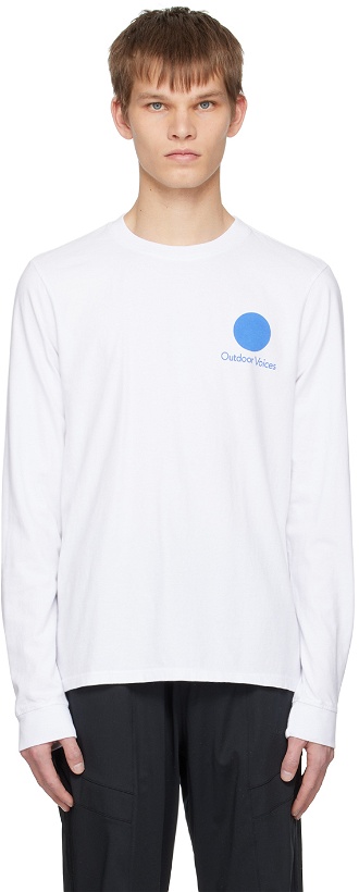 Photo: Outdoor Voices White Printed Long Sleeve T-Shirt